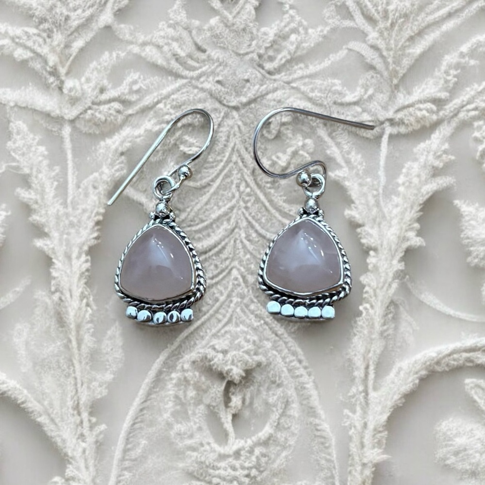 NWOT Rose Quartz Earrings